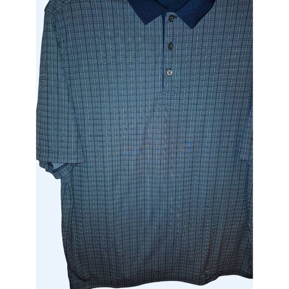 Walter Hagen Mens XL Navy Plaid Short Sleeve Polo Shirt Golf - Picture 2 of 8